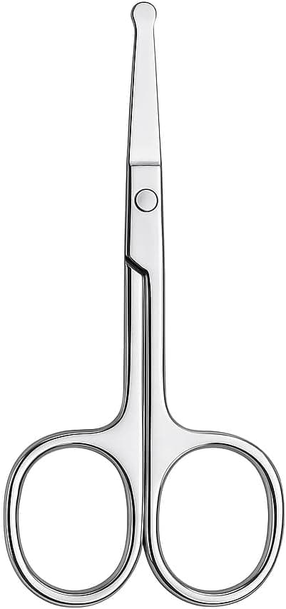 Stainless Steel Nose Hair Scissors for Men &amp; Women, Safety Round Tip Eyebrow &amp; Facial Hair Scissors, Baby Nail Clippers, Multi-Purpose Grooming Tool
