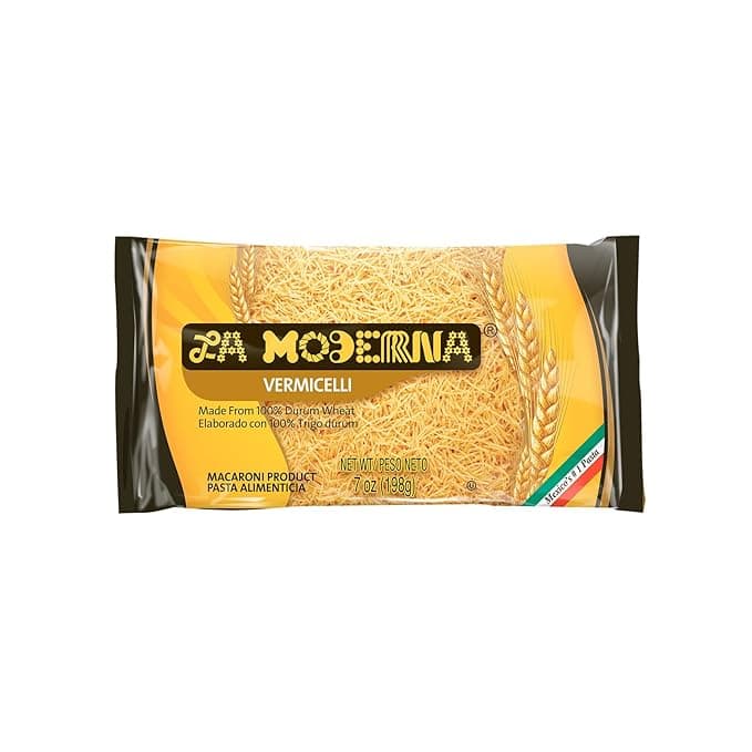 LA MODERNA, Vermicelli, Pasta, Hecha con Sémola de Trigo Durum, Enriquecida con Vitaminas y Hierro, 7 oz