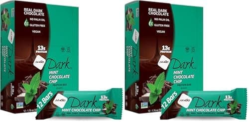 NUGO, Bar Box Dark Mint Chocolate Chip 12 Count, 1.76 Ounce (Pack of 2)