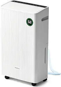 4500 Sq Ft Dehumidifier for Basement, Max 80 Pint/Day with Drain Hose, Quiet Dehumidifiers for Home, Smart Humidity Control, 1.45 Gal Tank, for Bedroom, Bathroom & Large Room, White