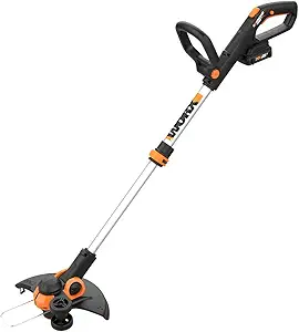 WORX Cordless String Trimmer & Lawn Edger, 12'' Electric Weed Wacker with 5.5 Lbs, 20V Weed Eater with 90° Pivoting Head, 2 Batteries & Charger Included, WG163