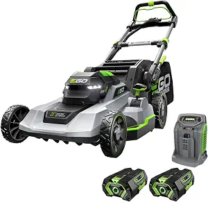 EGO Power+ Electric Lawn Mower, Self-Propelled Cordless with Touch Drive, Includes (2) 56V 4.0Ah Batteries and Rapid Charger – LM2122SP-2