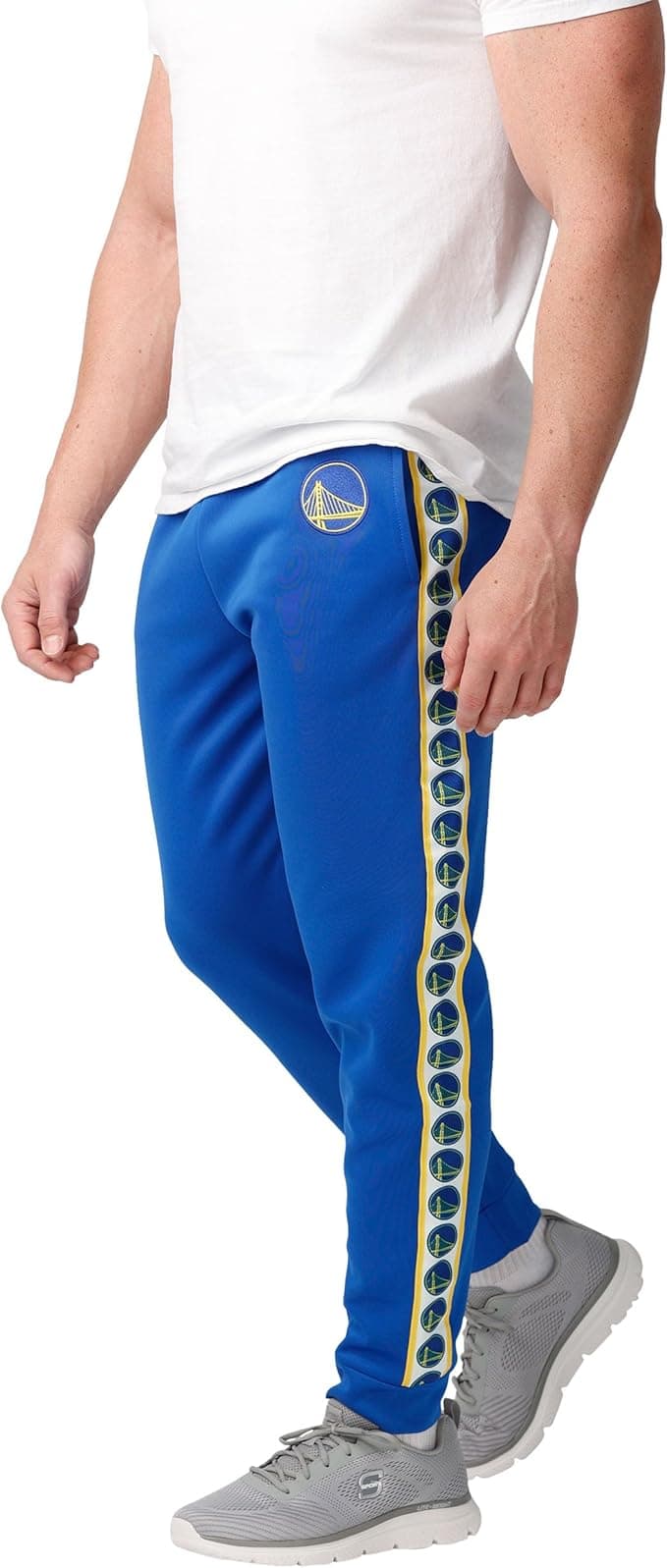 FOCO Men's NBA Team Color Stripe Logo Track Suit Pants
