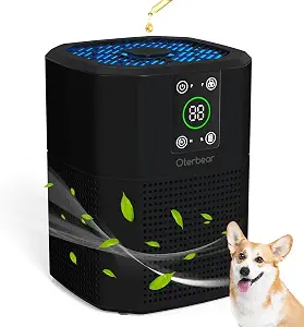 Air Purifiers for Bedroom Home Up to 1350 Ft², Oterbear Room Air Cleaner with H13 True HEPA Filter with Sleep Mode, Aroma Function, Ambient Light, Remove Dander Smoke Pollen Odor, Black