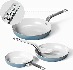 Nonstick Frying Pans Skillets, 3 Pcs Ceramic Coating Pans Set