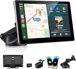 9“ Wireless Carplay Screen, 4K Dash Cam & 64GB Card, 1080P Backup Cam