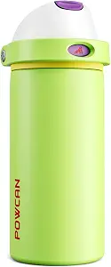 POWCAN 18 oz Insulated Water Bottle: 2-in-1 Push-Button Spout & Quick-Flip Straw, Leakproof, Cold 24Hrs, Lockable, Fits Car Cup Holder, Stainless Steel Cup for Sports, Travel, Daily Use (Scare School)