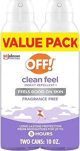OFF! Clean Feel Picaridin Insect & Mosquito Repellent Bug Spray, 5 oz, 2 pk