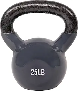 Sunny Health & Fitness Vinyl Coated Kettlebell for Strength Weight Training & Swinging Exercise - In 5, 10, 15, 20, 25 Pound