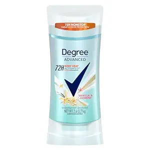 Degree Advanced Protection Antiperspirant Deodorant Vanilla & Jasmine for 72-Hour Sweat & Odor Control for Women, with Body Heat Activated Technology, 2.6 oz