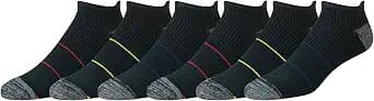 Amazon Essentials Men's Breathable Low Cut Tab Ankle Socks, Performance Zone, Comfortable Cushion Athletic, 6 Pairs