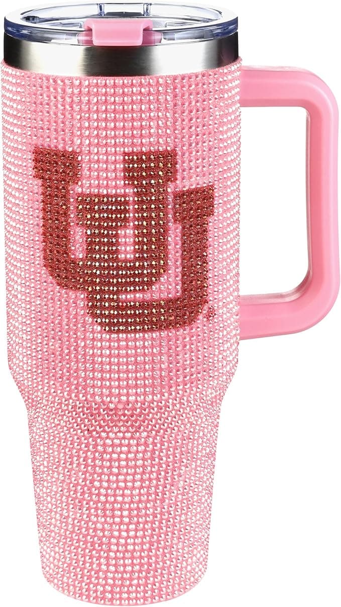 The Memory Company Officially Licensed NCAA - 46oz Pink Bling Game Day Tumbler