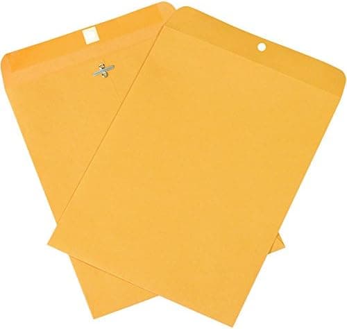 BOX USA 9' x 12' Clasp Envelopes with Gummed Flaps, Kraft, Great for Filing, Storing or Mailing Documents, Case of 500