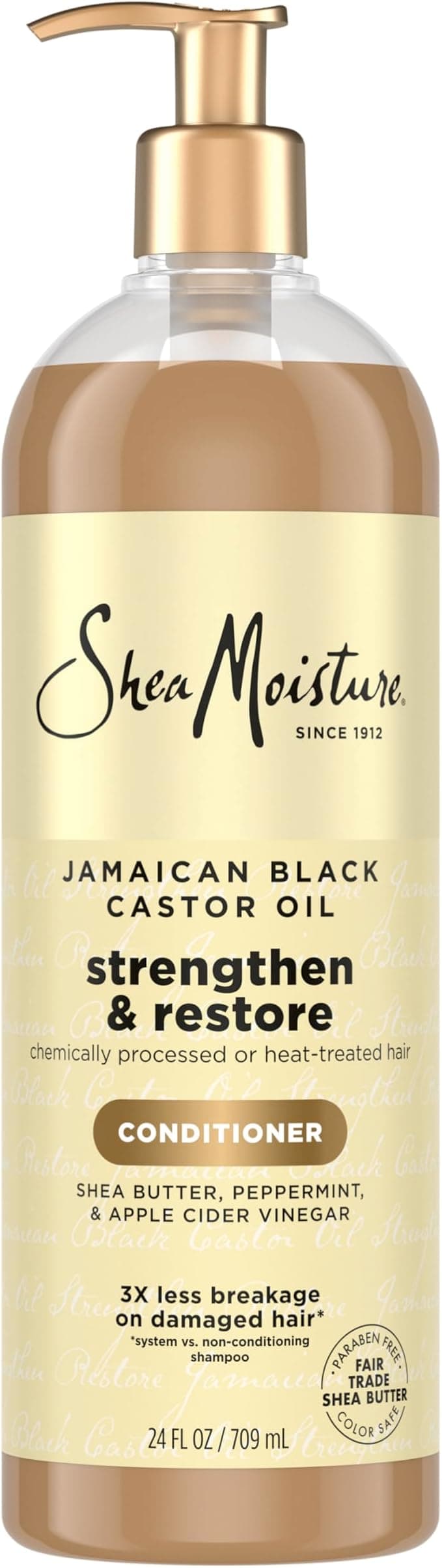 SheaMoisture Strengthen &amp; Restore Conditioner Jamaican Black Castor Oil for Damaged Hair Paraben-Free 24 oz