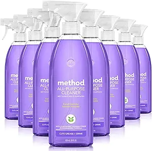 Method All-Purpose Cleaner Spray, French Lavender, Perfect for Most Counters, Tiles and More, 28 Fl Oz, (Pack of 8)