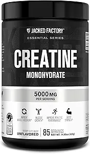 Jacked Factory Creatine Monohydrate Powder 425g - 5g Daily Creatine Supplement for Men and Women, Vegan-Friendly, Third-Party Tested - 85 Servings, Unflavored