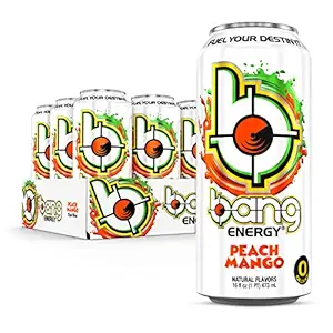 Bang Energy Peach Mango, Sugar-Free Energy Drink, 16-Ounce | Pack of 12