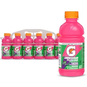 Gatorade Lower Sugar Sports Drink, Rain Berry, 12 fl oz Bottles, (12 Pack)
