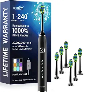 7AM2M Sonic Electric Toothbrush for Adults,Type-C Charging Run for 120 Days