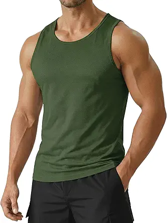 PINSPARK Men's Tank Tops UPF 50+ Quick Dry Sleeveless Athletic Shirts Gym Workout Running Beach Swim Muscle Tee Summer