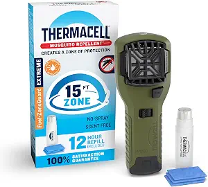 Thermacell Mosquito Portable Repeller; Includes 12-Hour Refill; 15 Foot Zone of Protection; Highly Effective Mosquito Repellent; Bug Spray Alternative; Scent Free