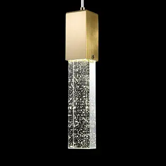 Modern LED Bubble Glass Pendant Light, Brushed Gold Pendant Lighting 4000K, Adjustable Mini Contemporary Pendant Light Fixtures, GU10 Bulb Included, 1-Light