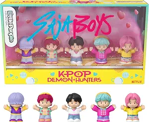 ​Little People Collector Kpop Demon Hunters: Saja Boys Special Edition Set for Movie Fans, 5 Figures in a Display Package
