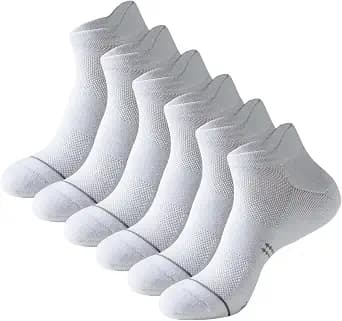 6 Pairs Ankle Running Socks for Men & Women Low Cut Breathable Cushioned Tab Design Moisture Wicking Athletic Socks