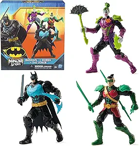 DC Comics, Batman Ninja Strike 6" 3-Pack Battle Set Action Figures with Pop-Out Ninja Accessories, Super Hero Kids Toys for Boys and Girls Ages 3 & Up