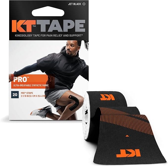 KT Tape, Pro Synthetic Kinesiology Athletic Tape, 20 Count, 10" Precut Strip