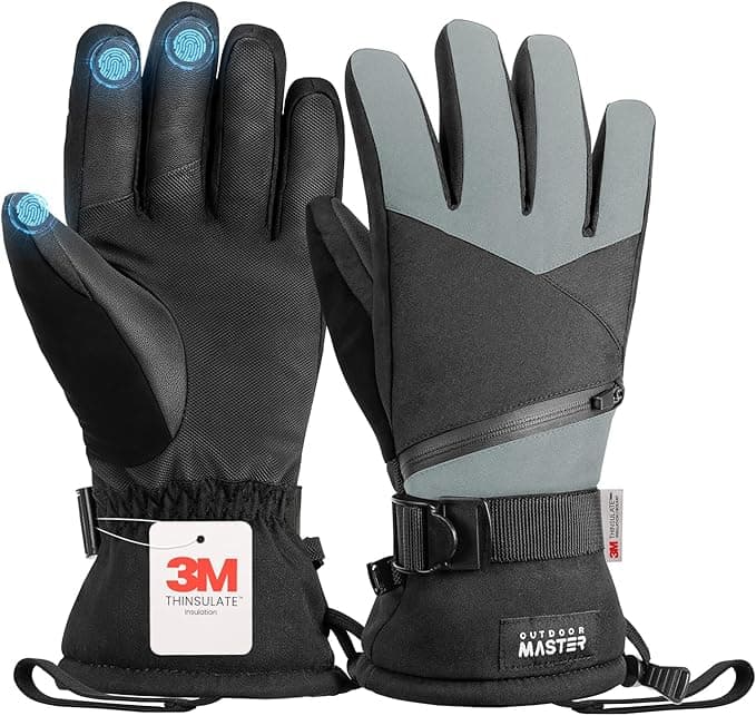 Insulated Waterproof Ski Gloves for Men &amp; Women by OutdoorMaster