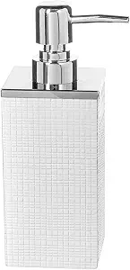 Creative Scents Estella White Liquid Soap Dispenser for Bathroom | Decorative Hand Lotion Dispenser with Strong Pump for Vanity Countertop, Holds 8 Oz.