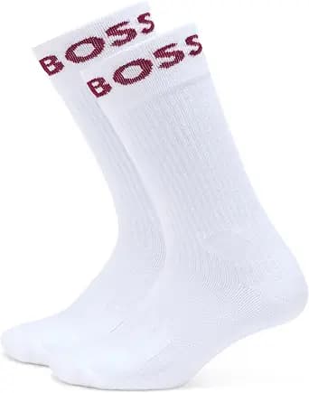 BOSS Men's 2-pack Bold Logo Solid Cotton Socks