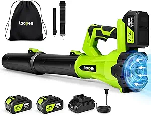 Leaf Blower Cordless,Electric Leaf Blower with 2 4.0Ah Battery Powered and Fast Charger, Cordless Blowers for Lawn Care and Car Dust Snow Blower,6 Speed Control