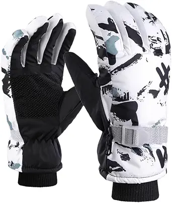INOGIH Winter Outdoor Cold-Weather Snow-Gloves Mittens Windproof Thermal Ski-Gloves for Women & Men