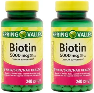 Spring Valley - Biotin 5000 mcg, 240 Softgels by Spring Valley (Pack of 2)