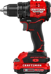 CRAFTSMAN V20 BRUSHLESS RP Compact Drill/Driver, Variable Speeed Trigger, Built In LED, Includes Battery and Charger (CMCD714D1)