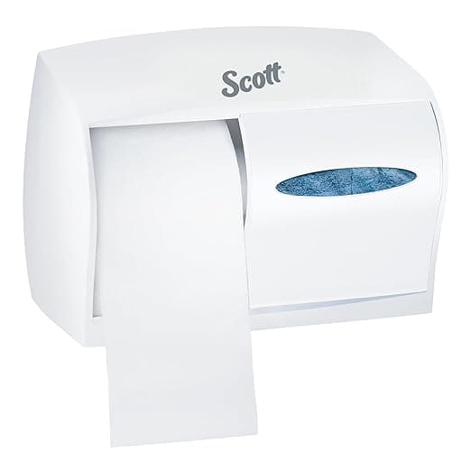 Scott Professional Coreless Standard Roll Toilet Paper Dispenser (09605), Dual Capacity, White, 11.0"x7.63"x6.0" (Qty 1)