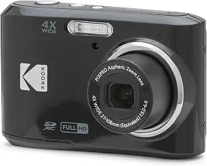KODAK PIXPRO FZ45 16MP Compact Digital Camera, 4X Optical Zoom, AA, Black