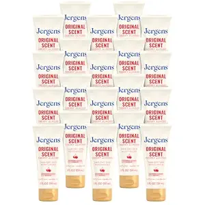 Jergens Original Scent Dry Skin Body Lotion, Hand and Body Moisturizer, Cherry Almond Essence, Dermatologist Tested, 2 Oz, Pack of 20