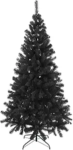 The Perfect Holiday Perfect Holiday 7' Black Canadian Pine Christmas Tree | 855 Tips, Dia 51" | Includes Metal Stand,PVC-7BLK