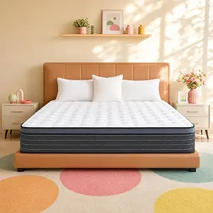 14 Inch King Hybrid Mattress in a Box, Medium Firm, Cooling Feel | Breathable design keeps cooling, Durability and Stability Reduce the Feeling of Sagging, Memory Foam