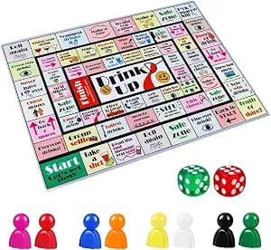 Leather Mat Drinking Board Game, Drink Up Board Game, Funny Party Interactive Drinking Games for Adults Party, Bachelorette Party, Family Play, Game Night, Age 21+, 2-8 Players