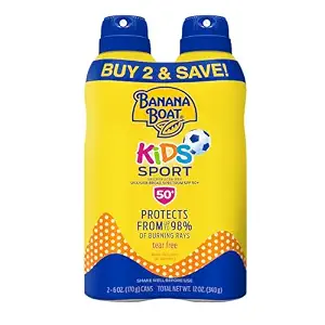 Banana Boat Sport Kids Sunscreen Spray SPF 50, 6 oz (2 Pack)