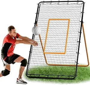 Volleyball Rebounder Net - Portable 7x4 ft Training Equipment for Spike and Smash Practice - 5 Rebound Angles Custom Target Area for Volleyball Sports Training