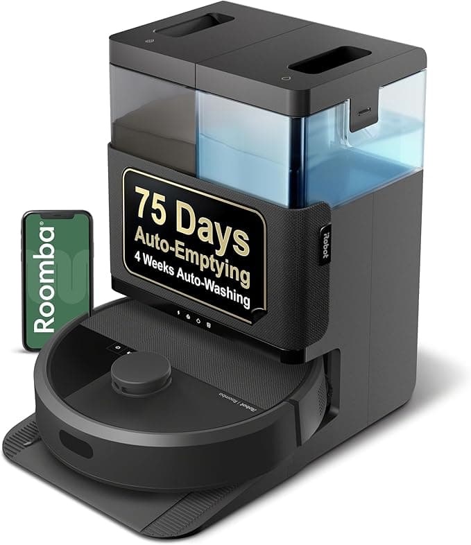 iRobot Roomba Plus 405 (G185) Combo Robot Vacuum &amp; Mop with AutoWash Dock - Spinning Mop Pads, Self-Empties, Pad Washing &amp; Drying, Self-Cleaning, Pad-Lift, LiDAR Navigation