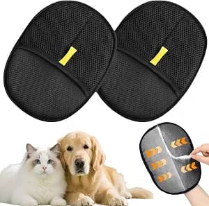 Pet Hair Removal Glove for Cats & Dogs, 2 Pcs Pet Hair Removal Glove,Reusable Electrostatic Hair Remover Grooming Glove Brush Tool for Furniture Bed,Sheets,Couch,Clothes Carpet,Car Seat