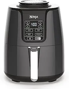 Ninja Air Fryer | 4 QT Capacity | 4-in-1 Roast, Crisp, Roast, Reheats, & Dehydrates | Dishwasher Safe Parts | 105°F-400°F | Includes 20 Easy & Healthy Recipes | 1550 watt | Grey | AF101