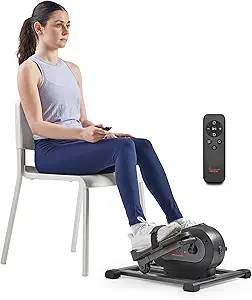 Sunny Health & Fitness Under Desk Pedal Elliptical Machine, Adjustable Resistance Leg Exerciser Home Workout While Sitting for Seniors, Optional Motorize or in Pink with SunnyFit App via Bluetooth