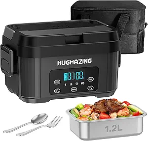 Cordless Electric Lunch Box for Adults, Men & Women – Rechargeable Self-Heating Food Warmer with 1.2L SS Container, Battery-Powered Heated Lunch Box, Perfect for Work and Travel Use (Grey)